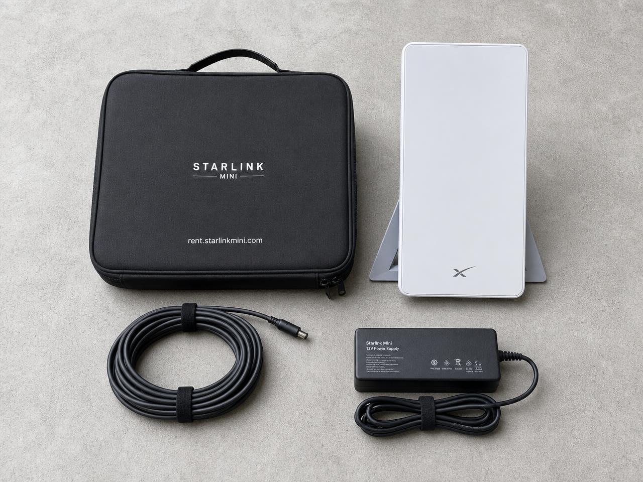 Starlink Mini, fonte 12V com cabo de 3 metros e case magnético de 8 mm